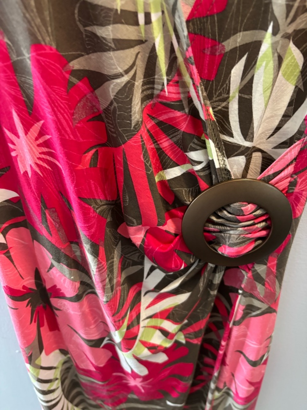 Joseph Ribkoff Floral Faux Wrap Sheath Dress 4 Tropical V-Neck Vacation Resort - Picture 6 of 8